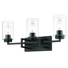 Golden 6070-BA3 BLK-BLK - Golden Lighting Tribeca 3-light Vanity in Matte Black